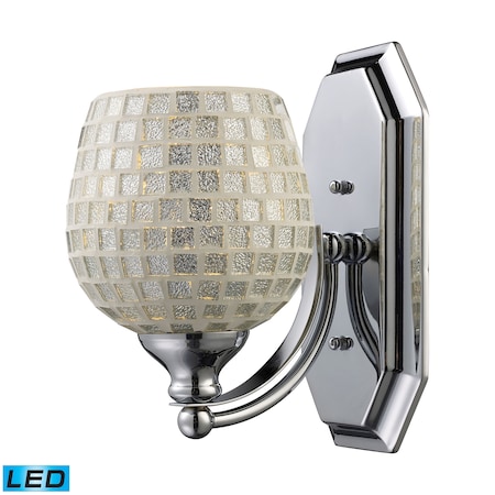 Mix & Match Vanity 1-Lght Wall Lamp Chrm W/Slvr Glass - Incl LED Bulb